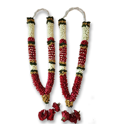 "Garlands with Rose petals and Jasmine flowers ( 2 Garlands) - Click here to View more details about this Product